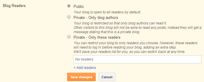 Blog Readers - Setting of Blog Blog Readers - Setting of Blog