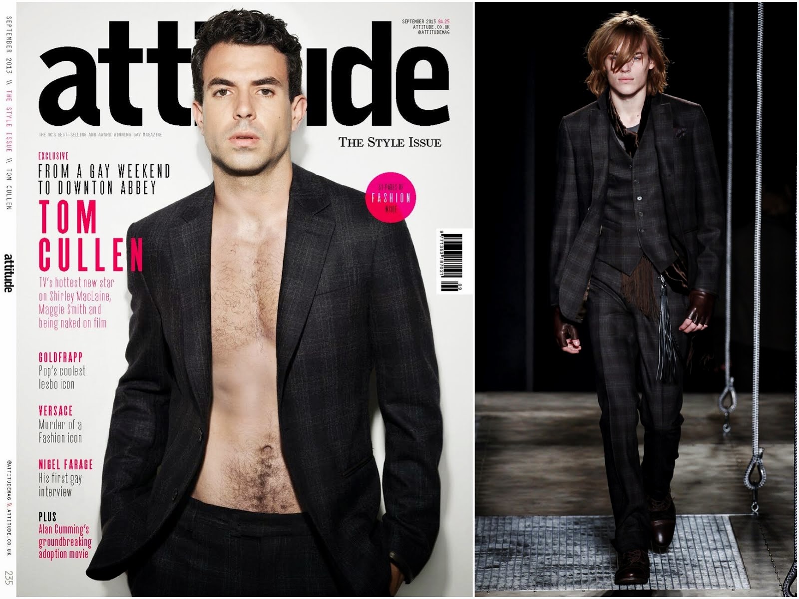 00O00 Menswear Blog Tom Cullen in John Varvatos - Attitude Magazine September 2013