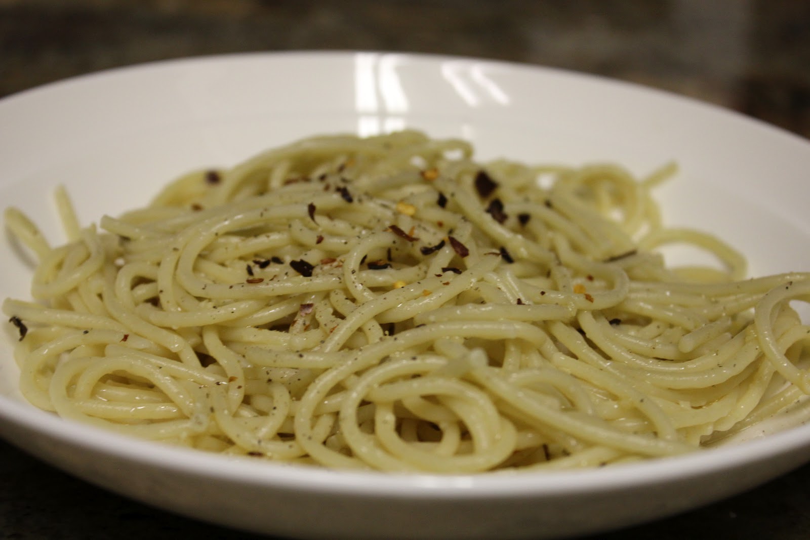 simply made with love Spaghetti with Garlic, Olive Oil and Chili Pepper Flakes
