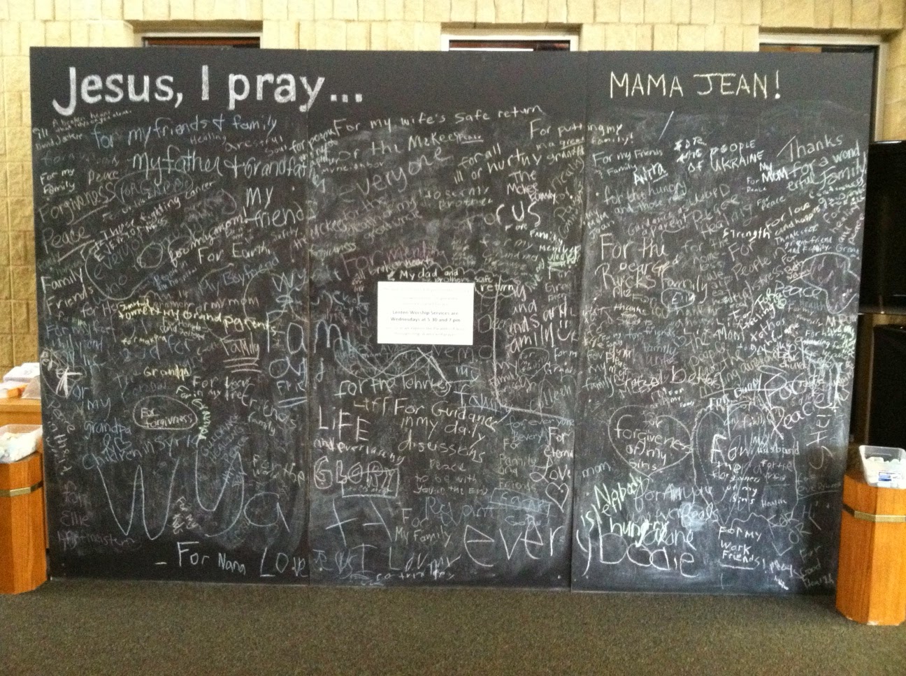 Word of Peace Visual Ministry and Worship Arts Lenten Chalkboard