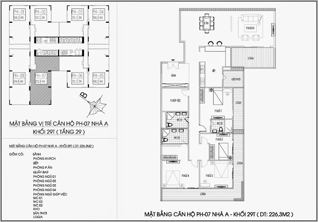 Mặt bằng căn hộ tòa A - 29 tầng, chung cư Imperia Garden Mặt bằng căn hộ tòa A - 29 tầng, chung cư Imperia Garden