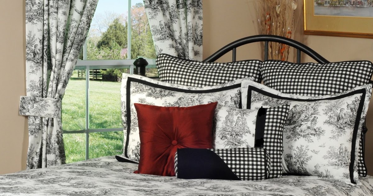 Total Fab Black and White/Cream Toile & Damask Comforters and Bedding Sets