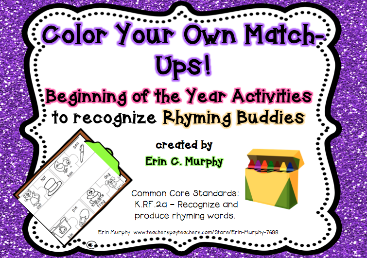 http://www.teacherspayteachers.com/Product/Color-Your-Own-Match-Ups-Rhyming-Buddies-1256744