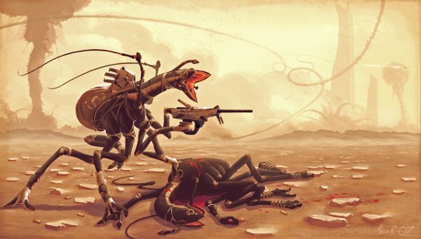 As ilustrações de ficção científica com um toque surreal de Alex Ries Alex Ries abiogenisis deviantart ilustrações ficção científica surreal alienígenas planetas espacial