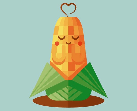 Cute Corn Illustration with Basic Shapes Cute Corn Illustration with Basic Shapes