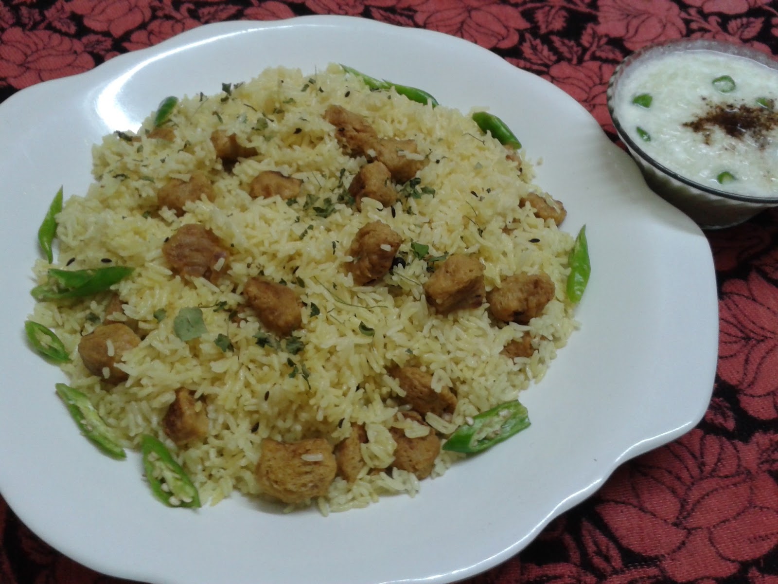 For Food Lovers lunchrecipe.blogspot.in Soya Chunks Pulao Recipe