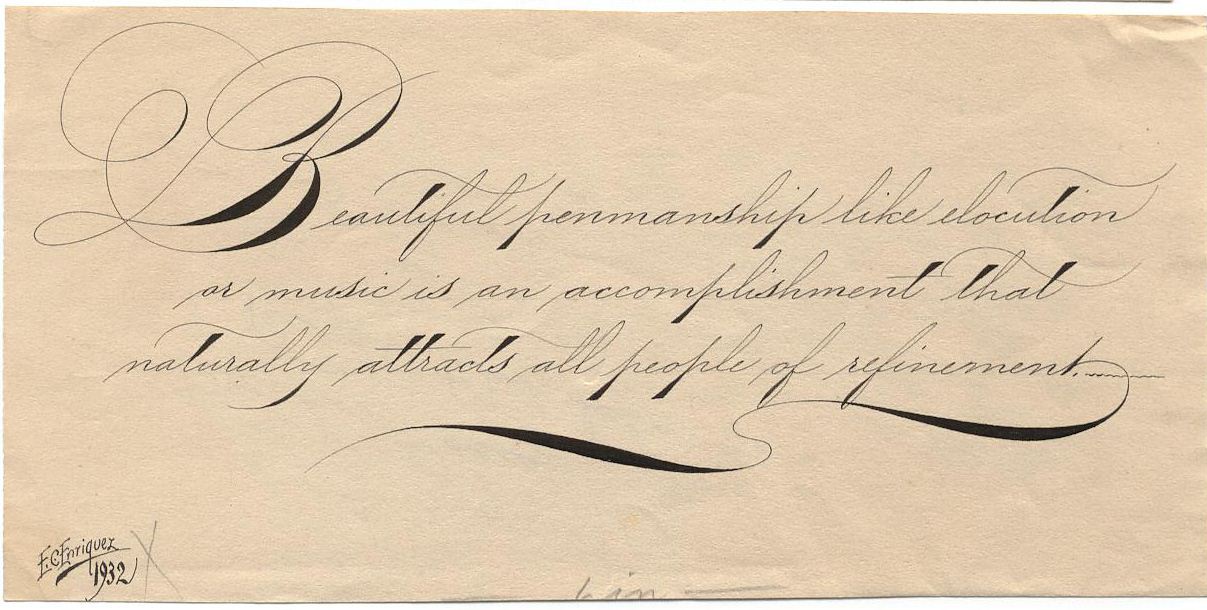 Beautiful Penmanship