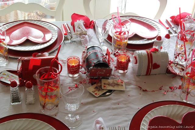 Valentine Tablescape-Bargain Decorating with Laurie