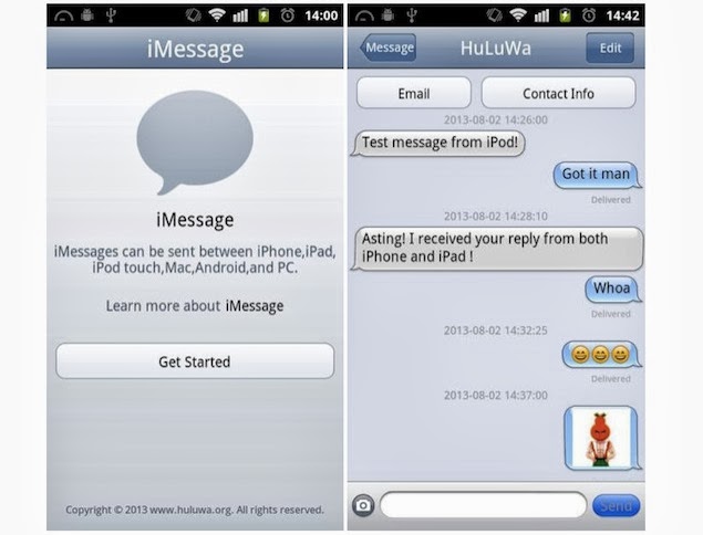 Another fake messaging App, this time its Apples iMessage for Android smart phones and tablets