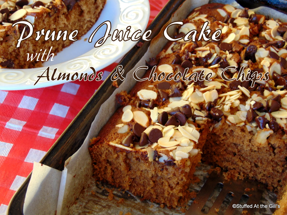 Prune Juice Cake with Almonds and Chocolate Chips