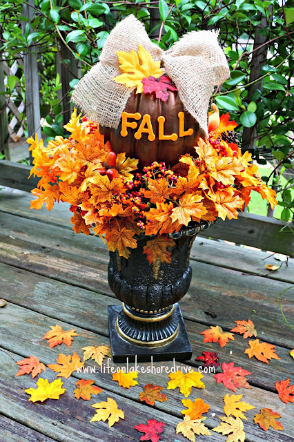 DIY Fall Decor Pumpkin Topiary Tutorial, Dollar Store Fall Crafts     Life on Lakeshore Drive