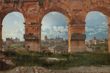 Udsigt gennem tre buer i Colosseums tredje stokværk (c. 1816) View Through Three Arches