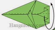 Bước 8: Gấp đôi cạnh giấy về phía mặt sau. Bước 8: Gấp đôi cạnh giấy về phía mặt sau.