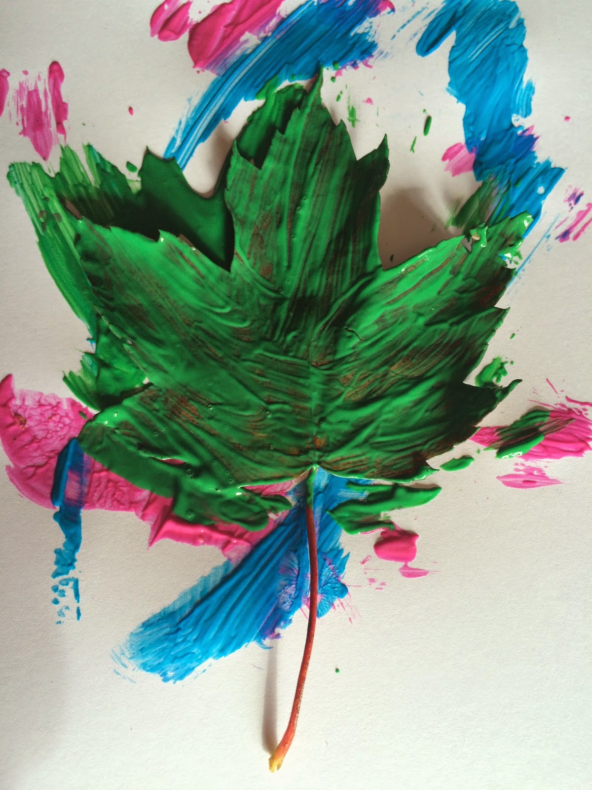 Mini and Mommies Fall Leaf Abstract Art for Kids