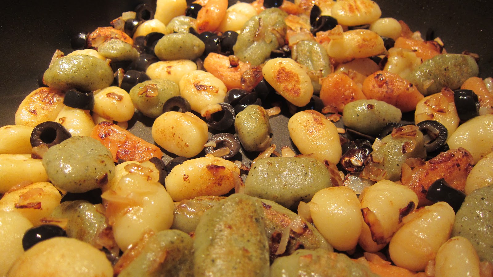 Mary's Kitchen Diaries Pesto Gnocchi with Black Olives