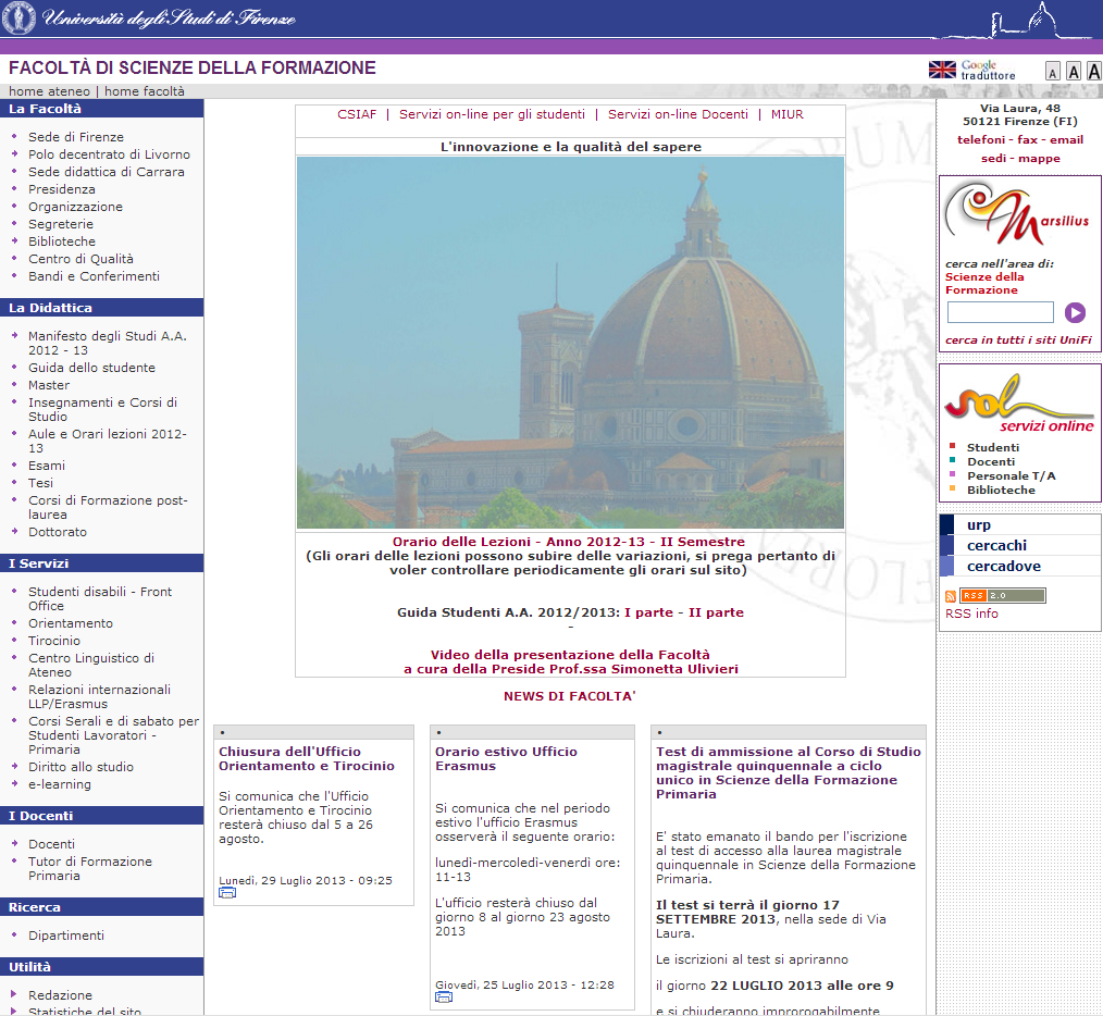 UniFi Facoltà di Scienze della Formazione Firenze www.scform.unifi.it