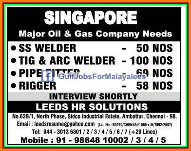 singapore jobs job vacancies gulf gas oil company malayalees