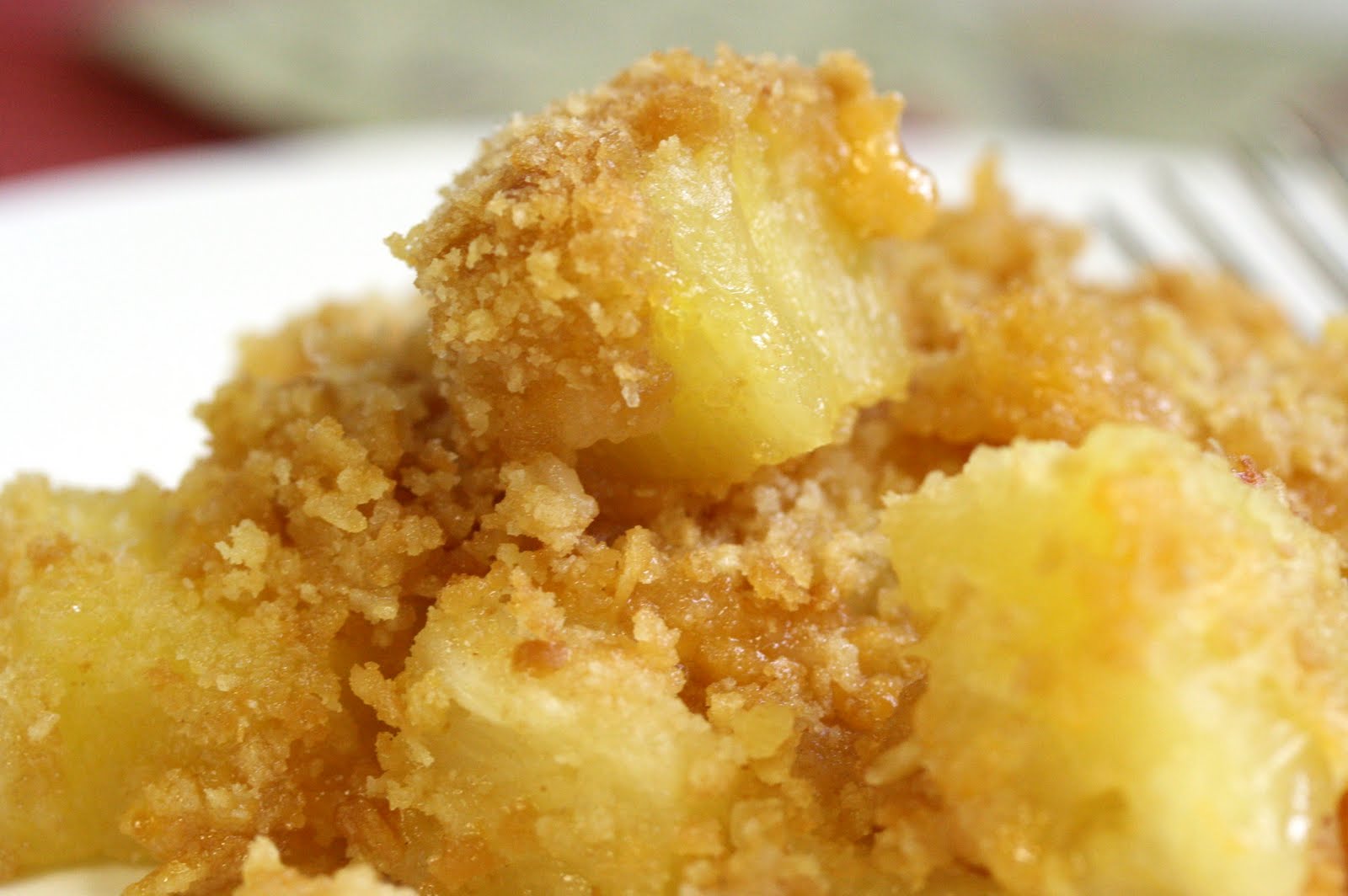 Hot Pineapple Casserole Saving Room for Dessert