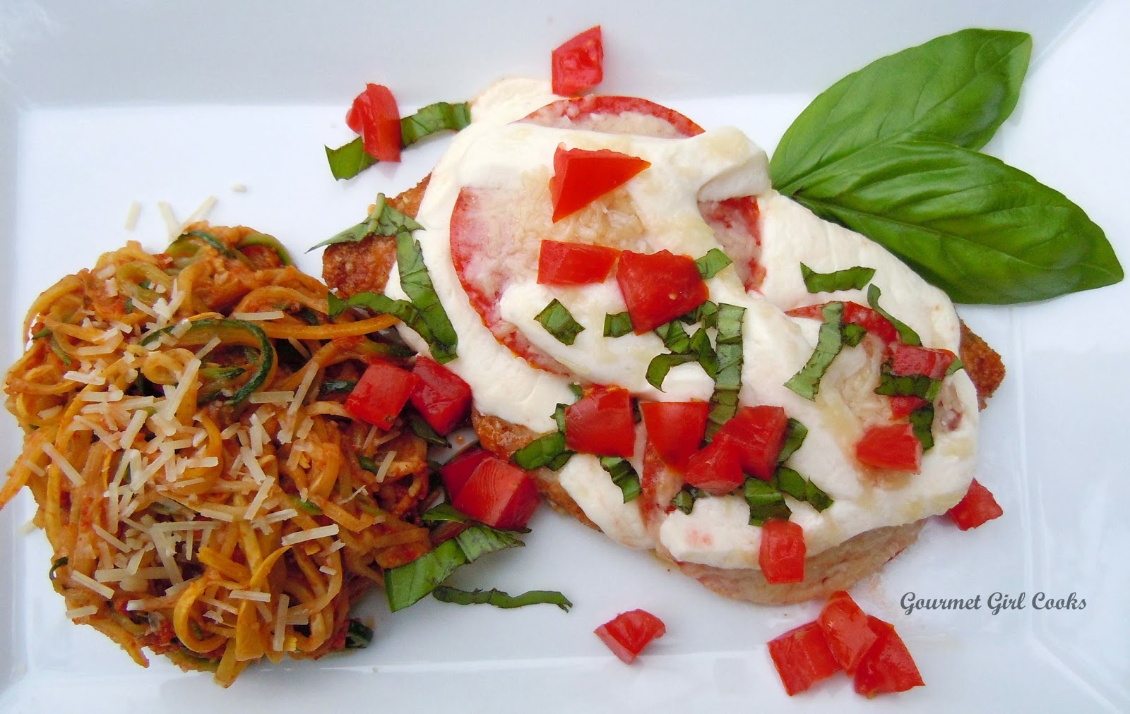 Gourmet Girl Cooks Caprese Style Chicken Cutlets & ZucchiniSquash