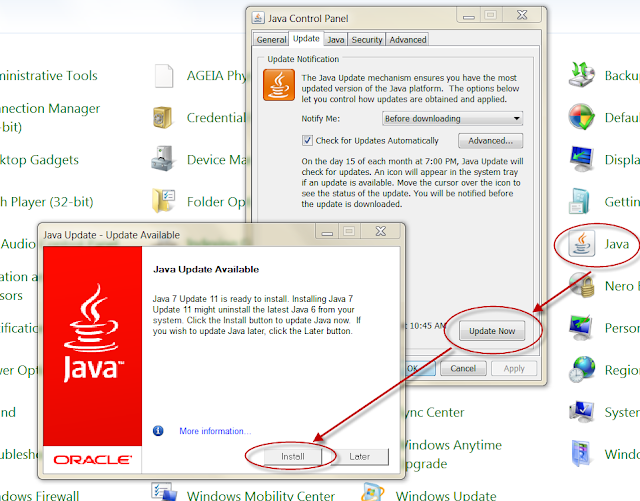 Updating Java on Windows