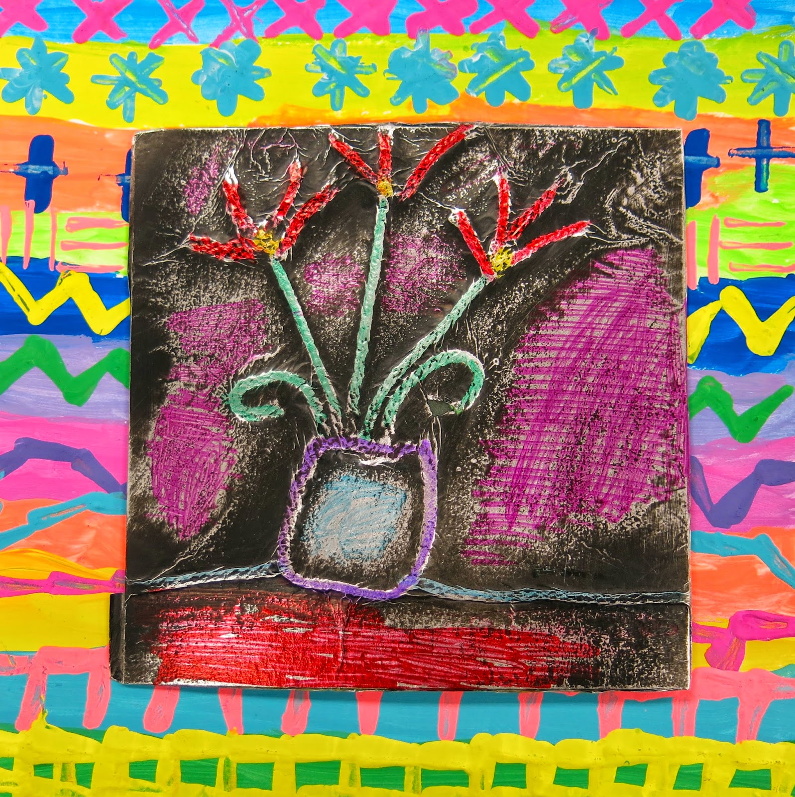 Yarn Art Paintings with Kids :: Use Yarn to Draw Images & Fill in With Paint