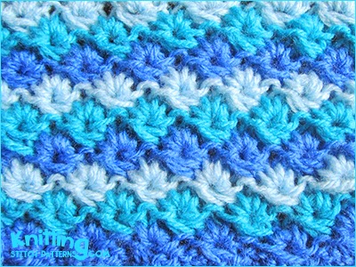 Three Color Daisy Stitch Knitting Stitch Patterns