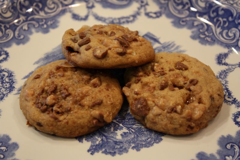 pass the peas, please toffee bit cookies
