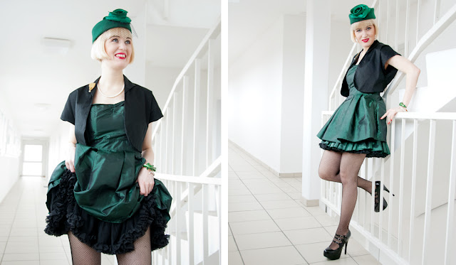 New Year's Eve outfit green, dress, retro, petticoat