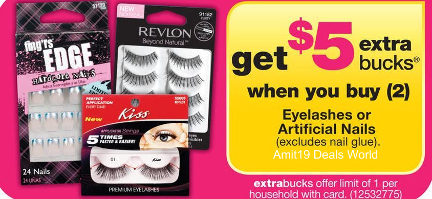 Get $5 ECB wyb (2) Eyelashes or Artificial Nails (excludes nail glue) Limit