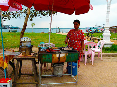 Krong Koh Kong street food at river harbor