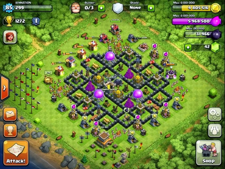 COC TH 8 Base farming base th 8