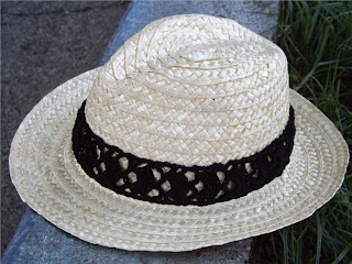 Sombrero con cinta de ganchillo Sombrero con cinta de crochet