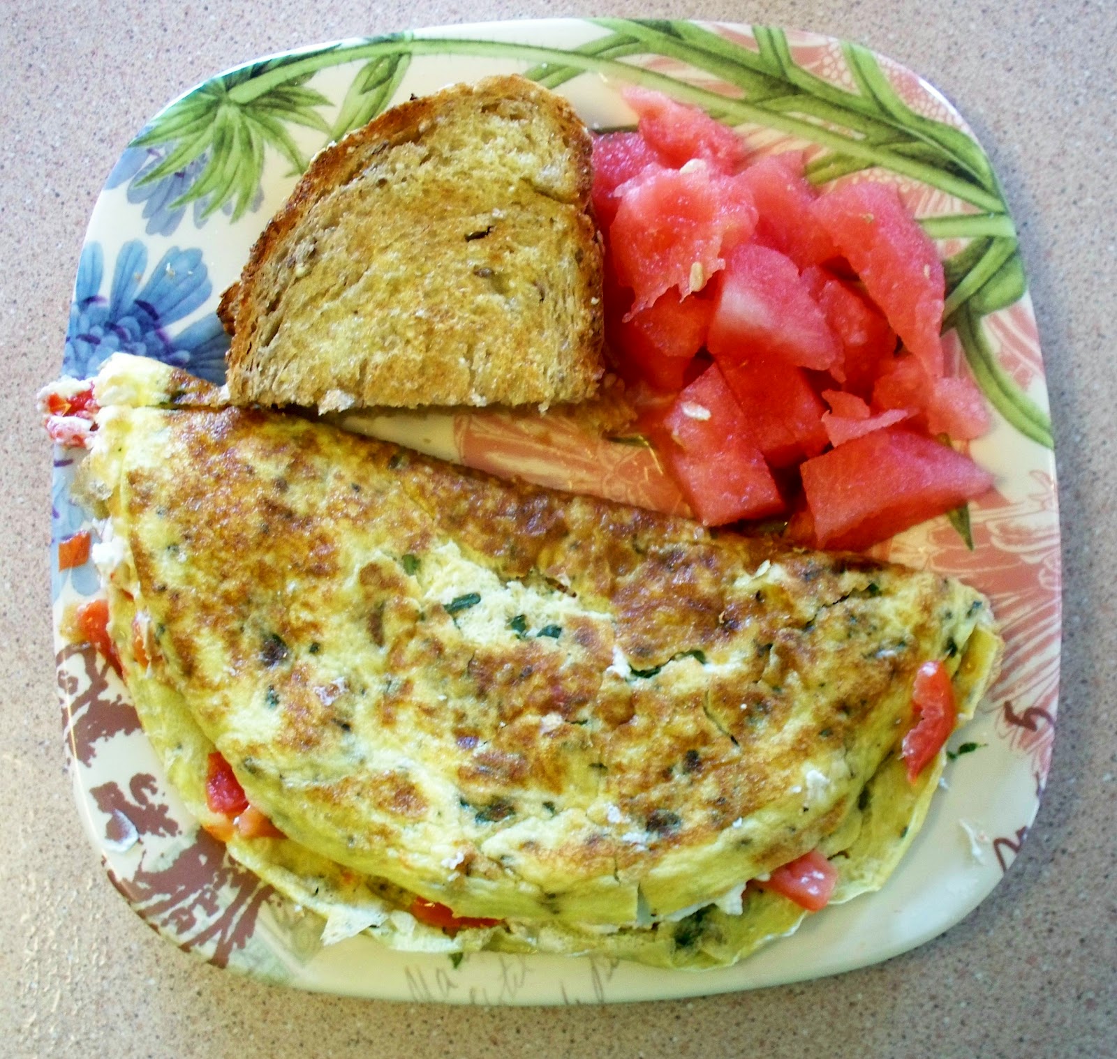 Fit and Lovin' it Tomato Omelet with Goat Cheese and Herbs