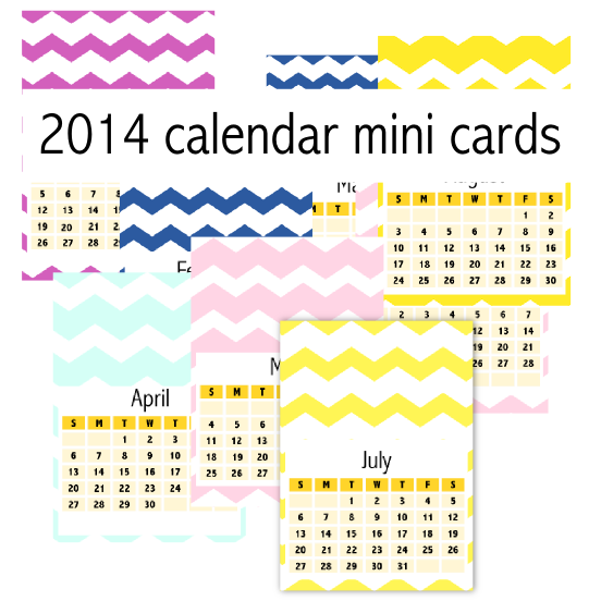 free printable 2014 chevron calendar cards ausdruckbarer calendar cards printables