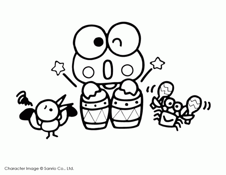 Cartoons Coloring Pages: Keroppi Coloring Pages