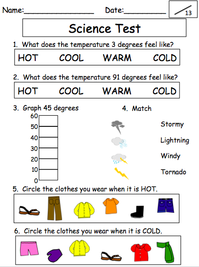 Autism Tank: Science Unit Preview: Weather!