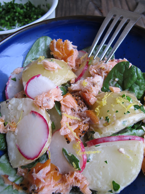 Morsels and Musings smoked trout & potato salad w horseradishcrème