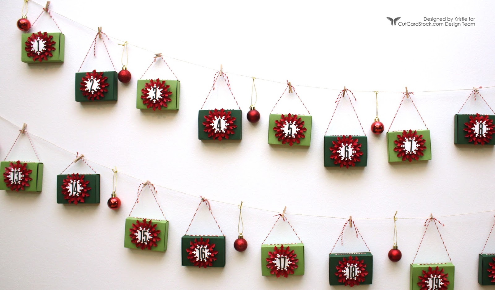 Advent Calendar using Red, White & Green