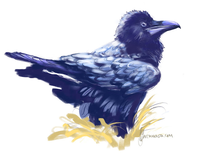 Korp Korp fågel målad av Artmagenta
