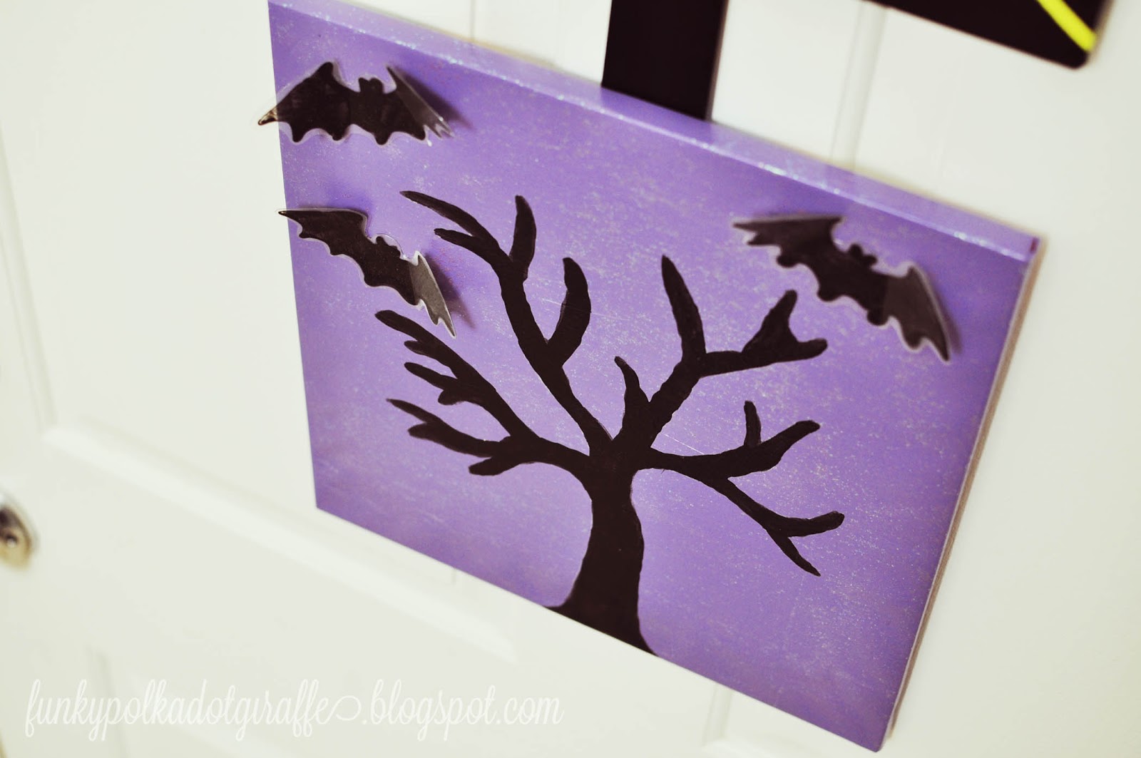 Funky Polkadot Giraffe Tutorial DIY Halloween Canvases