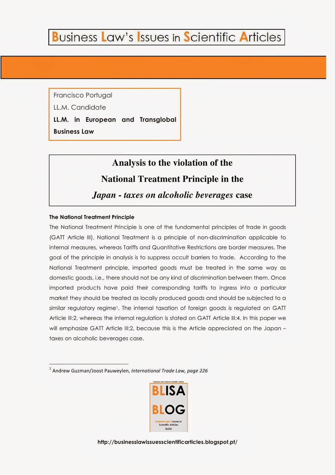 Business Law's Issues in Scientific Articles Analysis to the violation