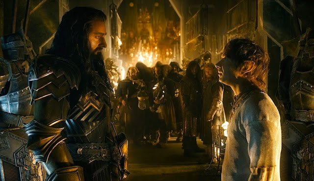 Copyright: ©2014 WARNER BROS. ENTERTAINMENT INC. AND METRO-GOLDWYN-MAYER PICTURES INC. (US, CANADA & NEW LINE FOREIGN TERRITORIES) ©2014 METRO-GOLDWYN-MAYER PICTURES INC. AND WARNER BROS. ENTERTAINMENT INC. (ALL OTHER TERRITORIES) ALL RIGHTS RESERVED. Thorin Bilbo Hobbit 3 battle of five armies movie still