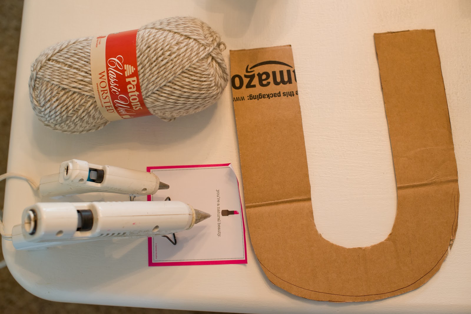 Domestic Fashionista Yarn Wrapped Cardboard Monogram Letters Tutorial