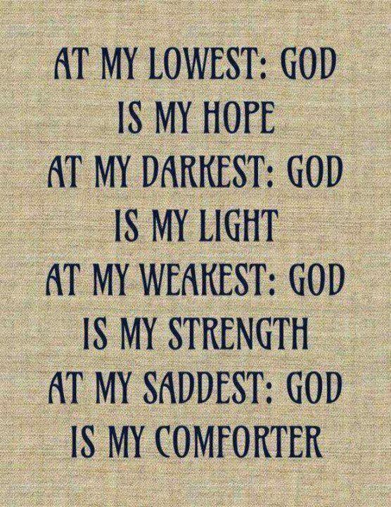 God is My Hope, My Light, My Strength, My comforter. Quotes