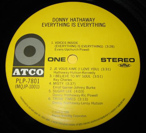Donny Hathaway: Everything Is Everything, Japanese reissue LP (1995)