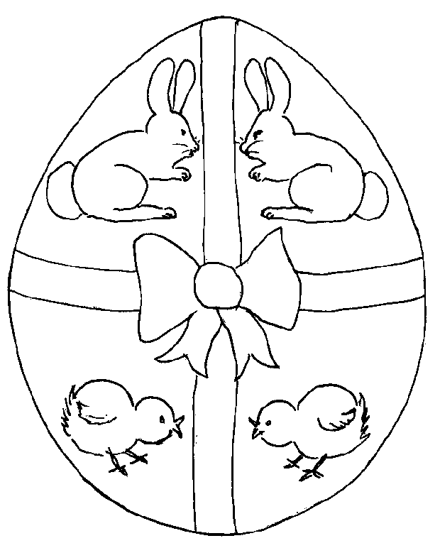 Jarvis Varnado Rabbit and Chicken Easter Egg Coloring Pages