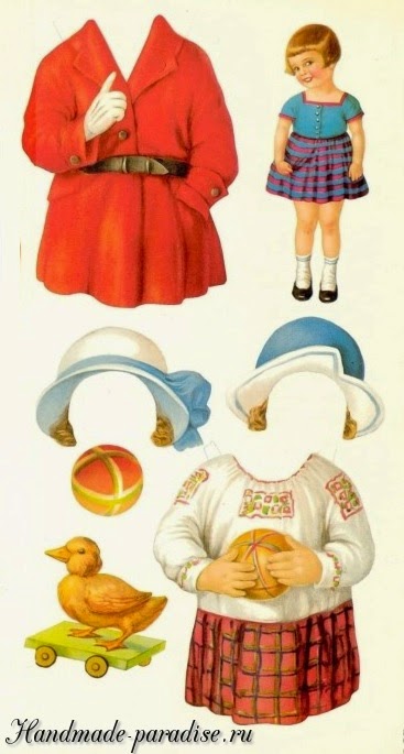 Бумажные винтажные куклы с одеждой