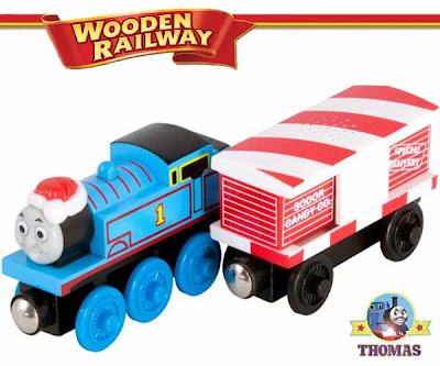 Merry Christmas train Thomas and his friends wooden railway Thomas and the musical candy cane car