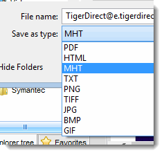 Saving .eml files as MHT. Saving .eml files as .MHTML files.