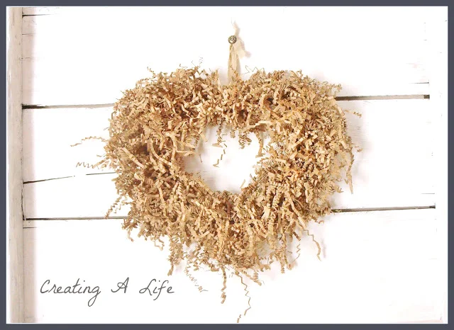 Shredded paper heart wreath - Creating A Life